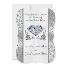 Impresionante invitación a matrimonio de diamantes