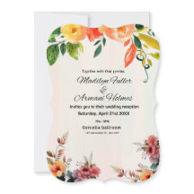 Impresionante Invitación de Boda con Acuarela Flor