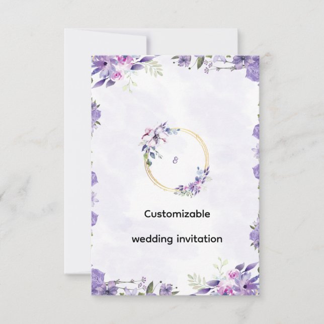 Impresionante Invitación de Boda Personalizable -  (Anverso)