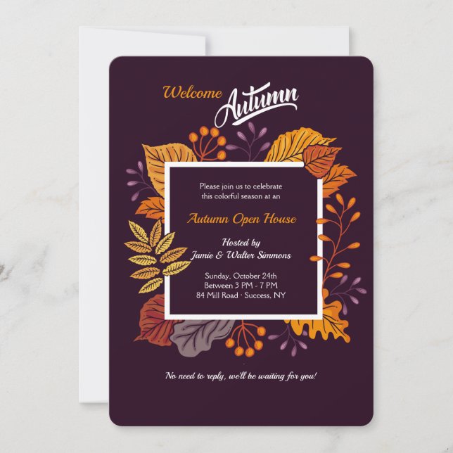 Impresionante invitación de otoño (Anverso)