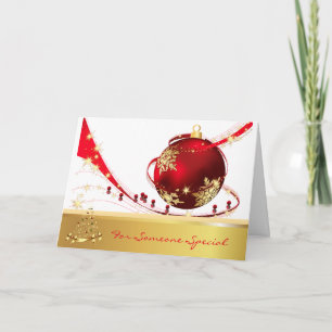 Impresionante Navidad Ornament Gold Red Special