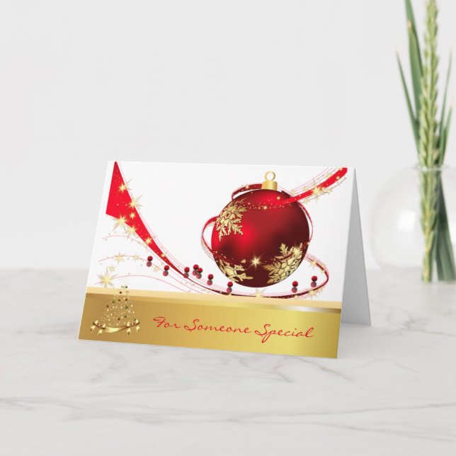 Impresionante Navidad Ornament Gold Red Special (Anverso)