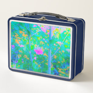 Impresionante paisaje azul con flor rosa