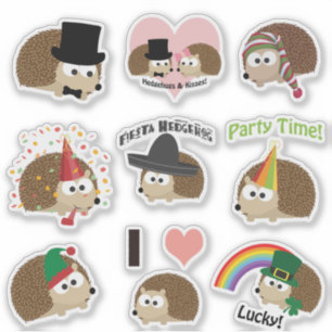 Impresionante Personalizado Hedgehogs Pegatina Set