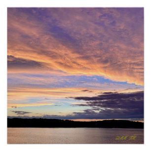 Impresionante puesta de sol con el poster brillant