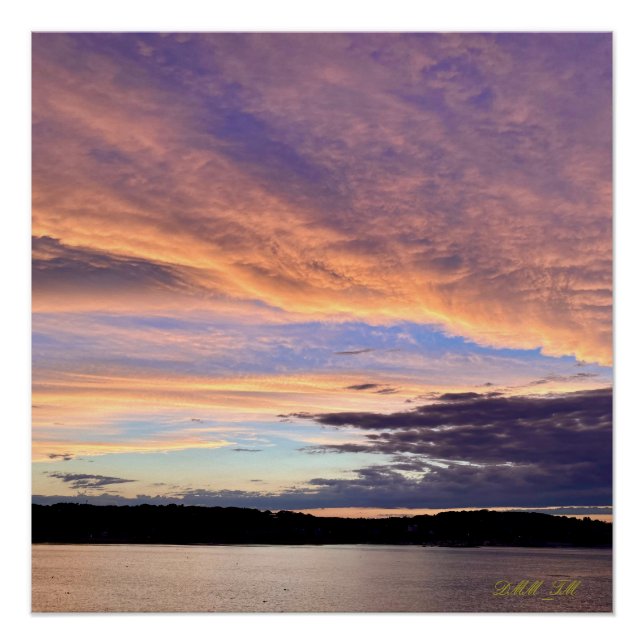 Impresionante puesta de sol con el poster brillant (Anverso)