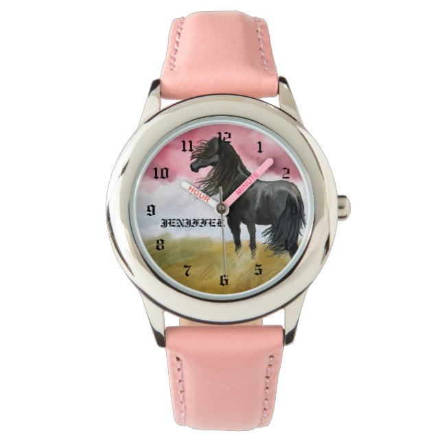 Impresionante reloj de acuarela para caballos (Anverso)