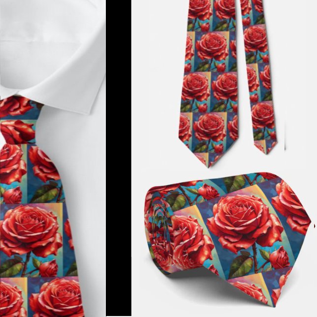 Impresionante rojo arcoiris roza corbata formal (Subido por el creador)