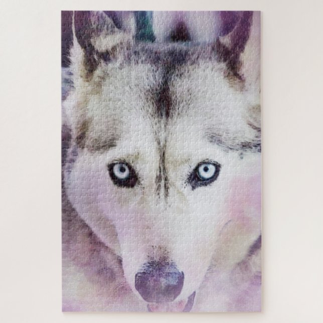 Impresionante rompecabezas del arte Husky Siberian (Vertical)