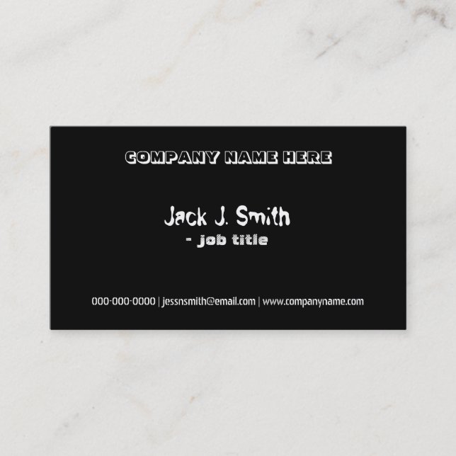 Impresionante, simple, burda tarjeta de visita neg (Anverso)