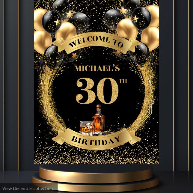 Impresionante tapiz de Fiesta de Whiskey, cumpleañ (Stunning 30th Man Birthday Whiskey Party Tapestry)