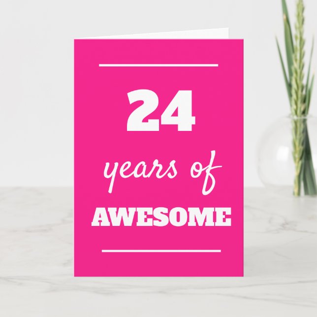 Impresionante tarjeta de cumpleaños número 24 de c (Anverso)