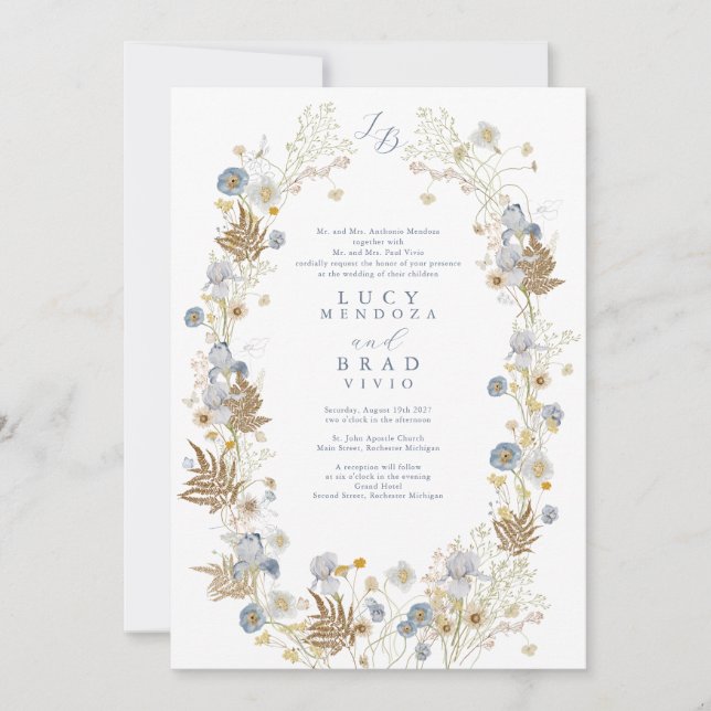 Impresionante tarjeta de invitación a la boda con  (Anverso)