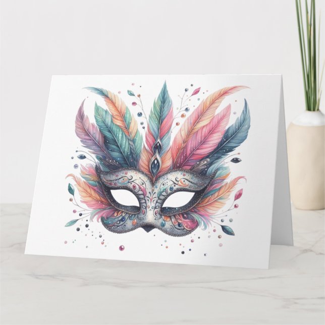 Impresionante tarjeta de máscara colorida (Anverso)