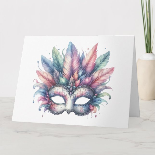 Impresionante tarjeta de máscara colorida (Anverso)