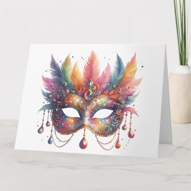 Impresionante tarjeta de máscara colorida (Anverso)