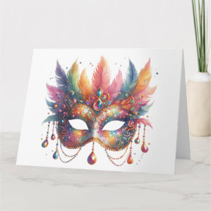 Impresionante tarjeta de máscara colorida