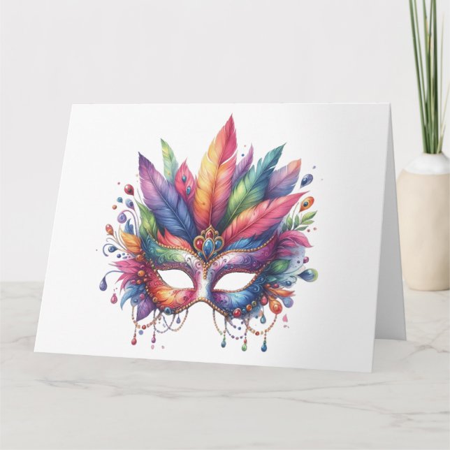 Impresionante tarjeta de máscara colorida (Anverso)