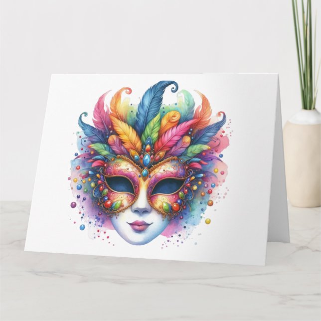 Impresionante tarjeta de máscara colorida (Anverso)