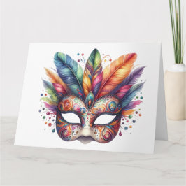 Impresionante tarjeta de máscara colorida