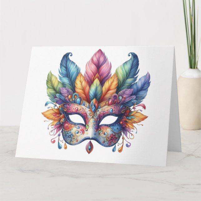 Impresionante tarjeta de máscara colorida (Anverso)