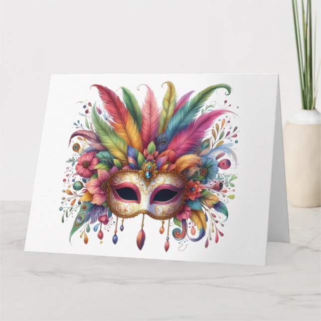 Impresionante tarjeta de máscara colorida (Anverso)