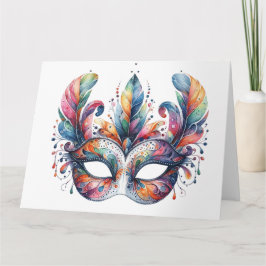 Impresionante tarjeta de máscara colorida