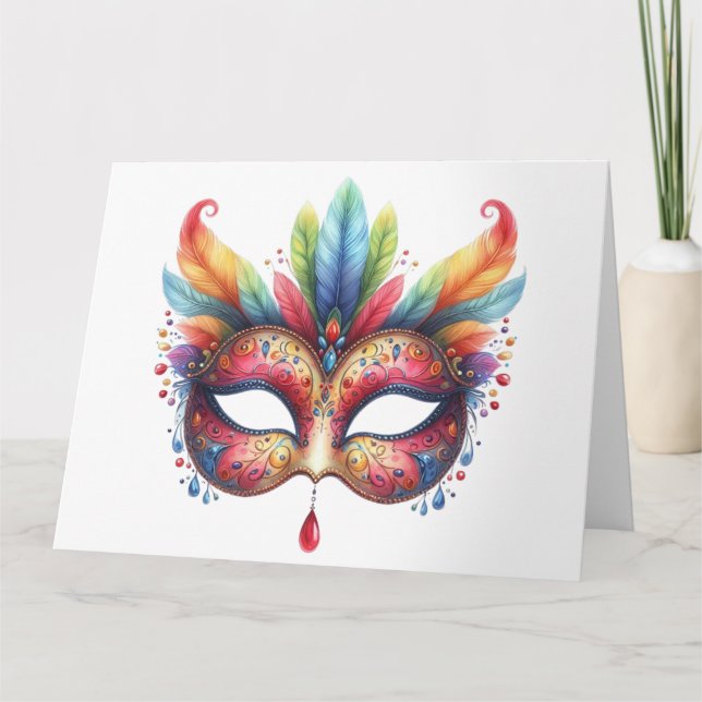 Impresionante tarjeta de máscara colorida (Anverso)