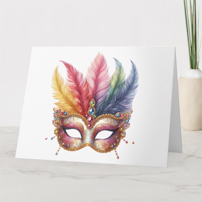 Impresionante tarjeta de máscara colorida (Anverso)