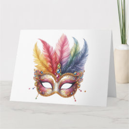 Impresionante tarjeta de máscara colorida