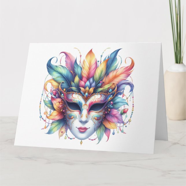 Impresionante tarjeta de máscara colorida (Anverso)