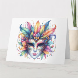 Impresionante tarjeta de máscara colorida