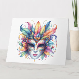 Impresionante tarjeta de máscara colorida