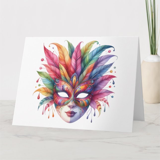 Impresionante tarjeta de máscara colorida (Anverso)