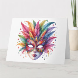 Impresionante tarjeta de máscara colorida