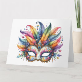 Impresionante tarjeta de máscara colorida