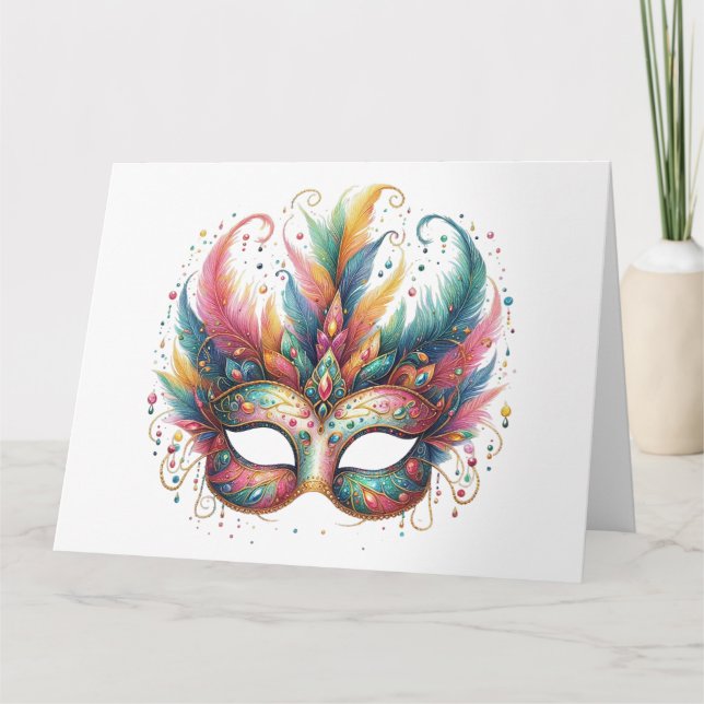 Impresionante tarjeta de máscara colorida (Anverso)
