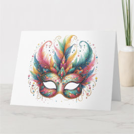Impresionante tarjeta de máscara colorida