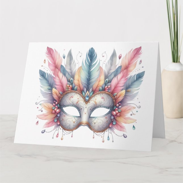 Impresionante tarjeta de máscara colorida (Anverso)