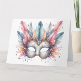 Impresionante tarjeta de máscara colorida