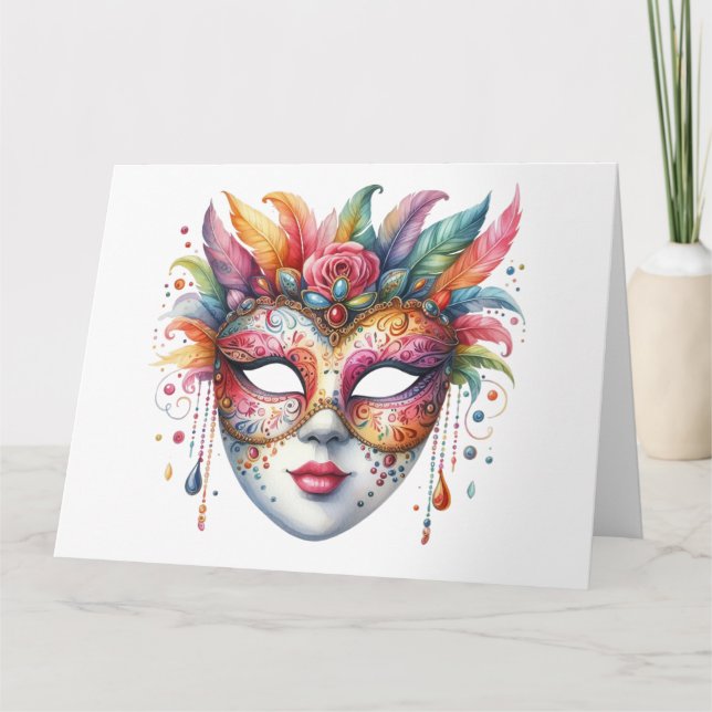 Impresionante tarjeta de máscara colorida (Anverso)
