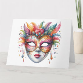 Impresionante tarjeta de máscara colorida