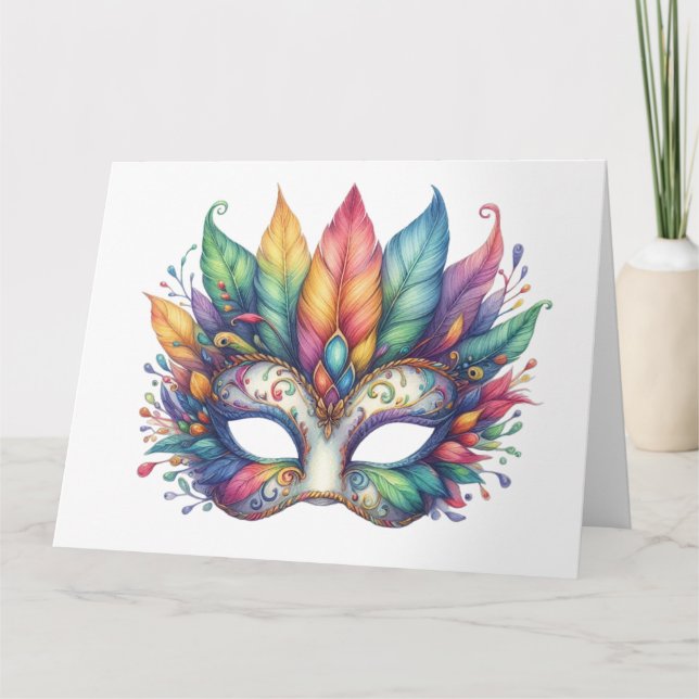 Impresionante tarjeta de máscara colorida (Anverso)