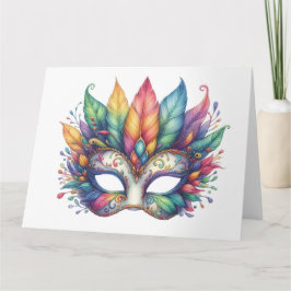 Impresionante tarjeta de máscara colorida