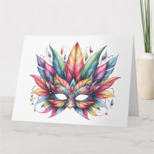 Impresionante tarjeta de máscara colorida