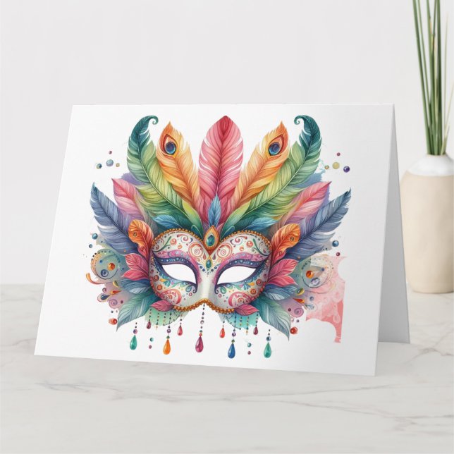 Impresionante tarjeta de máscara colorida (Anverso)