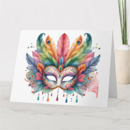 Impresionante tarjeta de máscara colorida