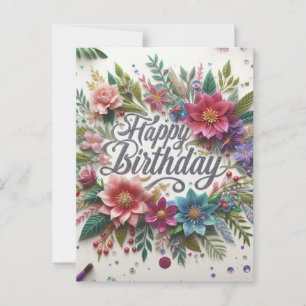 Impresionante tarjeta postal de cumpleaños floral