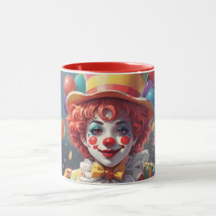 Impresionante taza de payaso con monograma persona