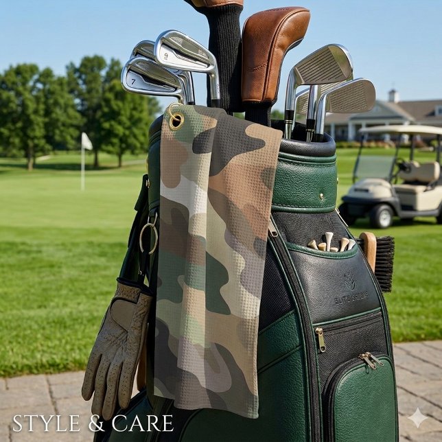 Impresionante toalla de golf con estampado de camu (Eye Catching Camouflage Print Stylish Golf Towel)